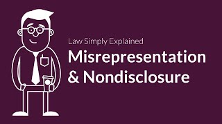 Misrepresentation and Nondisclosure  Contracts  Defenses amp Excuses [upl. by Antonius994]