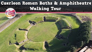 CAERLEON ROMAN BATHS amp AMPHITHEATRE WALES  Walking Tour  Pinned on Places [upl. by Airolg]