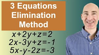 Solving Systems of 3 Equations Elimination [upl. by Stolzer545]