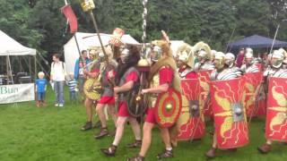 Roman Reenactment at the Amphitheatre in Caerleon Marching In [upl. by Cottrell]