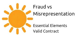 Fraud vs Misrepresentation  Other Essential Elements of a Valid Contract  CA CPT  CS amp CMA [upl. by Arul]