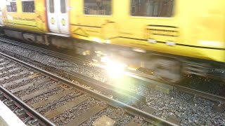 Merseyrail 507 009 making arcs at Birkdale station [upl. by Nylauqcaj]